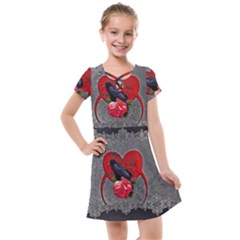 Wonderful Crow On A Heart Kids  Cross Web Dress by FantasyWorld7