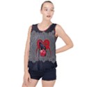 Wonderful Crow On A Heart Bubble Hem Chiffon Tank Top View1