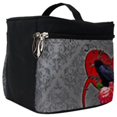 Wonderful Crow On A Heart Make Up Travel Bag (big) by FantasyWorld7