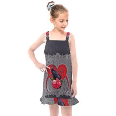 Wonderful Crow On A Heart Kids  Overall Dress by FantasyWorld7