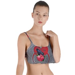 Wonderful Crow On A Heart Layered Top Bikini Top 