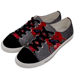 Wonderful Crow On A Heart Men s Low Top Canvas Sneakers by FantasyWorld7