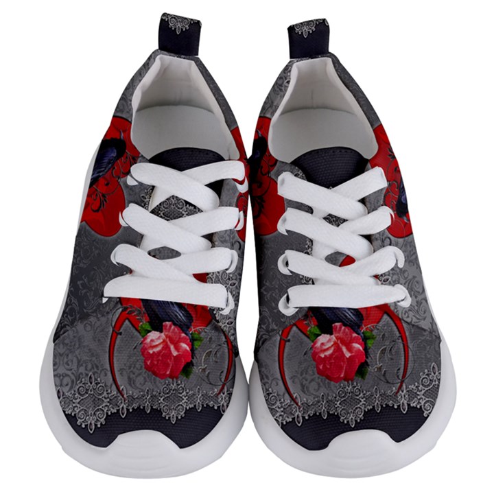 Wonderful Crow On A Heart Kids  Lightweight Sports Shoes