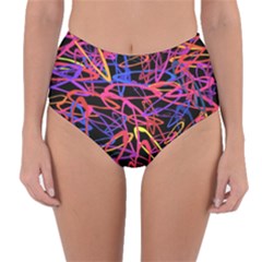 Abstrait Neon Colors Reversible High-waist Bikini Bottoms by kcreatif