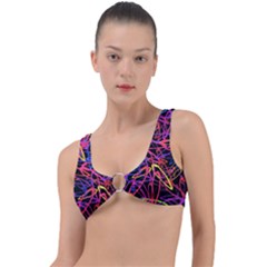 Abstrait Neon Colors Ring Detail Bikini Top