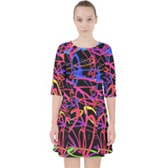 Abstrait Neon Colors Pocket Dress