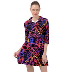 Abstrait Neon Colors Mini Skater Shirt Dress