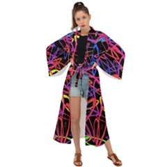 Abstrait Neon Colors Maxi Kimono