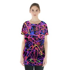 Abstrait Neon Colors Skirt Hem Sports Top by kcreatif