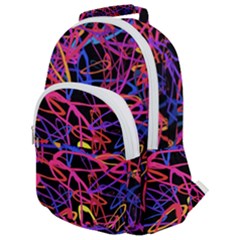 Abstrait Neon Colors Rounded Multi Pocket Backpack by kcreatif