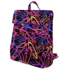 Abstrait Neon Colors Flap Top Backpack by kcreatif