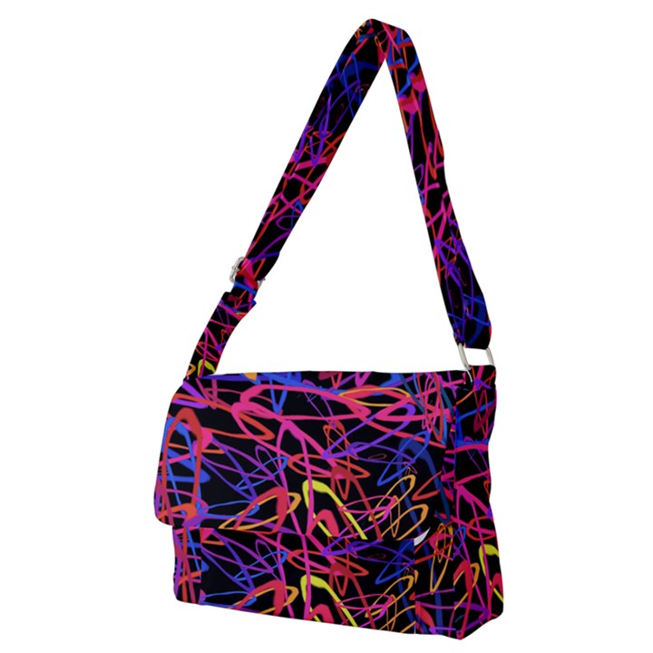 Abstrait Neon Colors Full Print Messenger Bag (M)