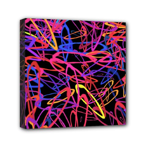 Abstrait Neon Colors Mini Canvas 6  X 6  (stretched) by kcreatif