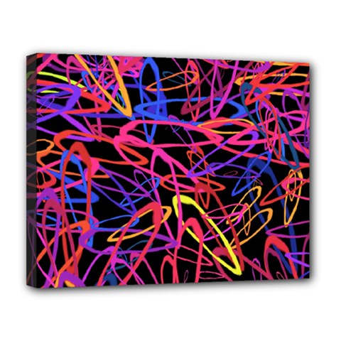 Abstrait Neon Colors Canvas 14  X 11  (stretched) by kcreatif