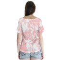 Degrade Rose/Blanc V-Neck Flutter Sleeve Top View2