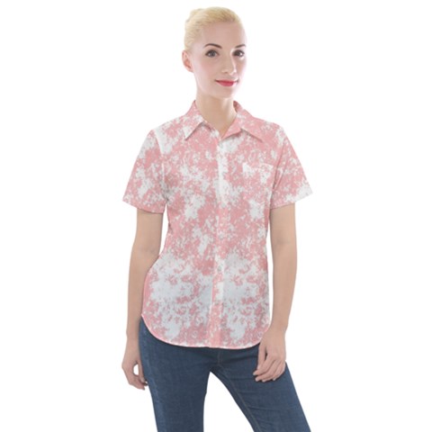 Degrade Rose/blanc Women s Short Sleeve Pocket Shirt by kcreatif