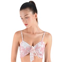 Degrade Rose/blanc Woven Tie Front Bralet