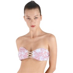 Degrade Rose/blanc Twist Bandeau Bikini Top