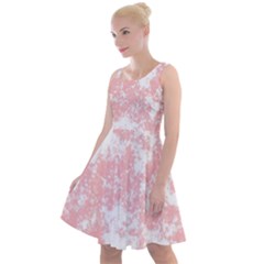 Degrade Rose/blanc Knee Length Skater Dress