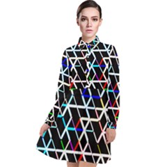 Abstrait Neon Long Sleeve Chiffon Shirt Dress by kcreatif