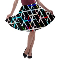 Abstrait Neon A-line Skater Skirt by kcreatif