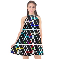 Abstrait Neon Halter Neckline Chiffon Dress  by kcreatif