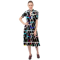 Abstrait Neon Keyhole Neckline Chiffon Dress by kcreatif