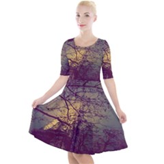 Tour Eiffel Paris Paysage Quarter Sleeve A-line Dress