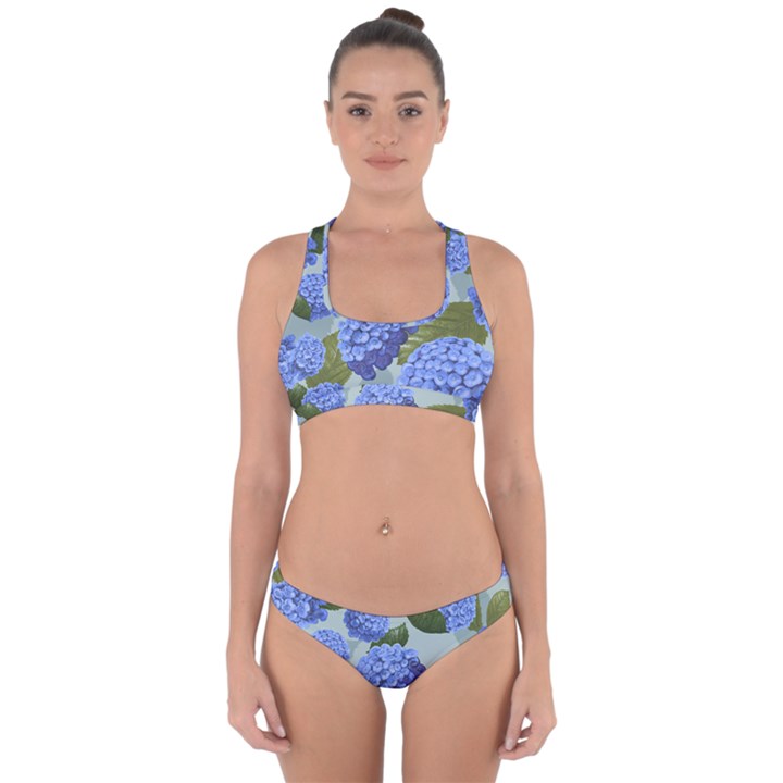 Hydrangea  Cross Back Hipster Bikini Set