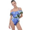 Hydrangea  Frill Detail One Piece Swimsuit View1