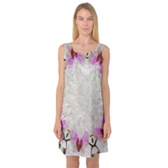 Orchidées Fleurs Abstrait Sleeveless Satin Nightdress by kcreatif