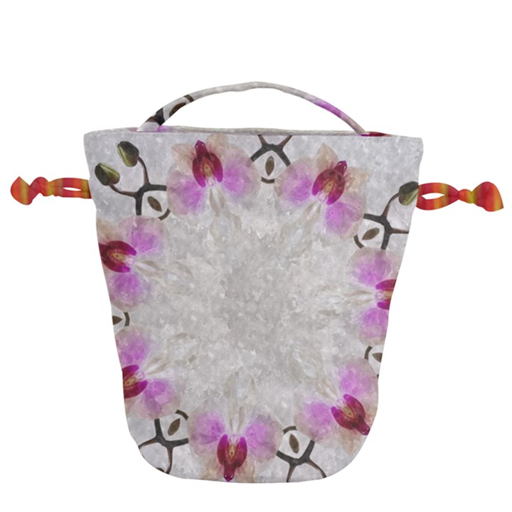 Orchidées Fleurs Abstrait Drawstring Bucket Bag