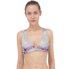 Orchidées Fleurs Abstrait Classic Banded Bikini Top by kcreatif