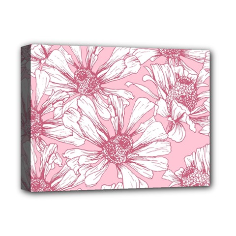 Pink Flowers Deluxe Canvas 16  X 12  (stretched)  by Sobalvarro