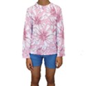 Pink flowers Kids  Long Sleeve Swimwear View1