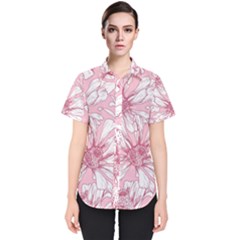 Pink Flowers Women s Short Sleeve Shirt