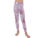 Pink flowers Kids  Lightweight Velour Leggings View1