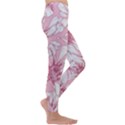 Pink flowers Kids  Lightweight Velour Leggings View3