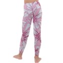 Pink flowers Kids  Lightweight Velour Leggings View4