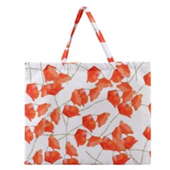 Pattern Coquelicots  Zipper Large Tote Bag by kcreatif