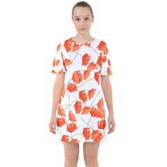 Pattern Coquelicots  Sixties Short Sleeve Mini Dress by kcreatif