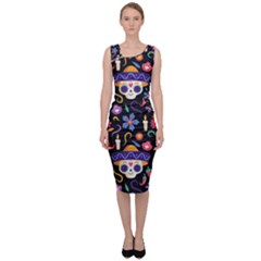 Dia De Los Muertos Sleeveless Pencil Dress by Sobalvarro