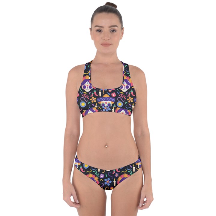 Dia de los muertos Cross Back Hipster Bikini Set