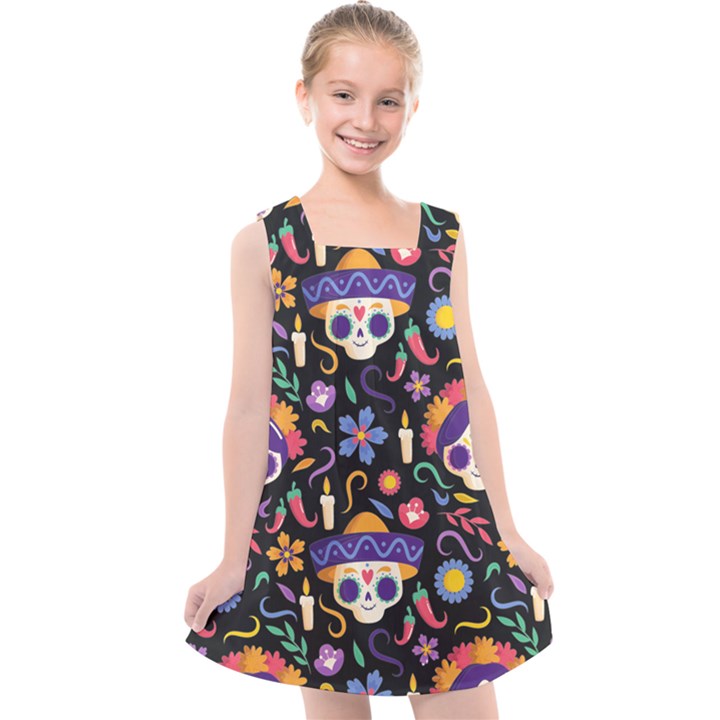 Dia de los muertos Kids  Cross Back Dress