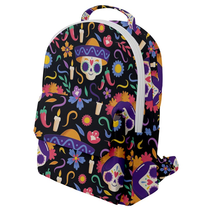 Dia de los muertos Flap Pocket Backpack (Small)