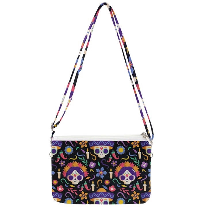 Dia de los muertos Double Gusset Crossbody Bag