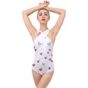 ? Pattern  Cross Front Low Back Swimsuit View1