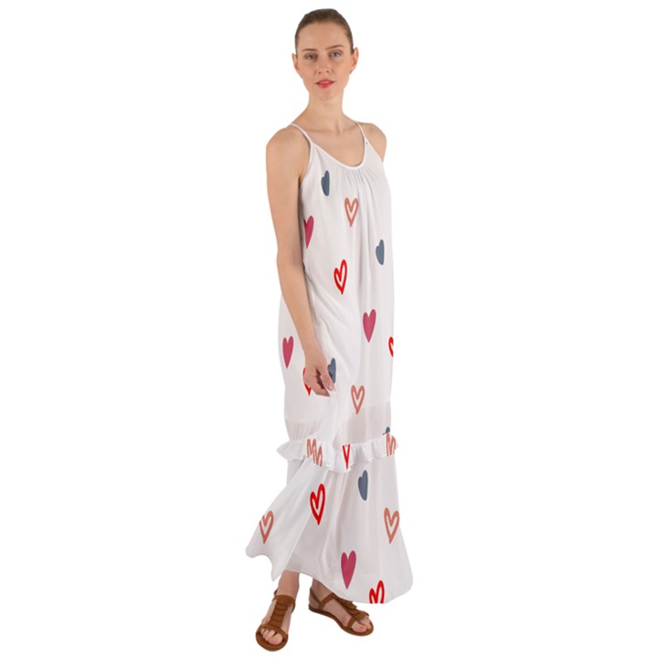 ? Pattern  Cami Maxi Ruffle Chiffon Dress