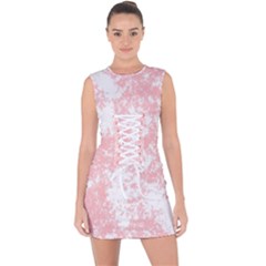 Degrade Rose/blanc Lace Up Front Bodycon Dress