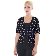 Pattern Marguerites Cropped Button Cardigan